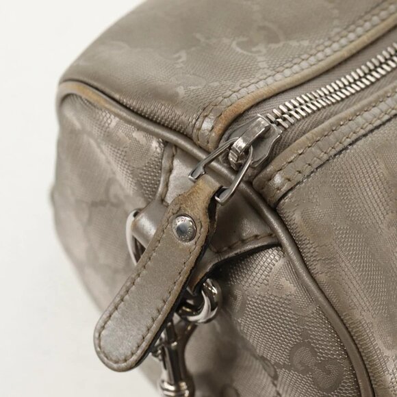 GUCCI GG Implementation Boston Bag PVC 2way Silver - Picture 13 of 16